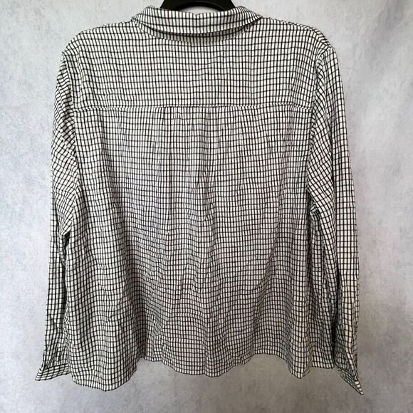 Nic+Zoe Femme Plaid Shirt Womens Sz 2X Black Plaid Button Up Long Sleeve Blouse - Picture 5 of 13